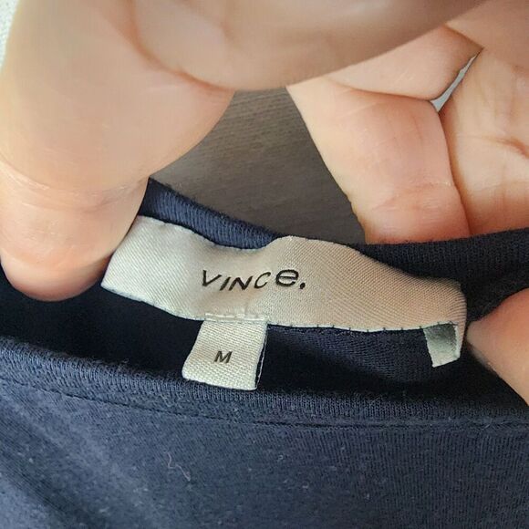 Vince Navy Blue Midi Tank Dress Size Medium Nautical Coastal Beachy Summer - Picture 3 of 6